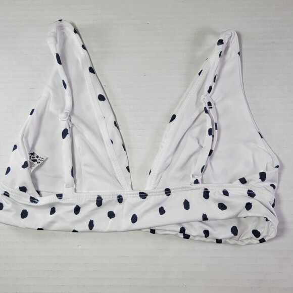 ASOS Design White & Navy Polka Dot Triangle Bikini Top Swimwear Size US 6 - Picture 2 of 5